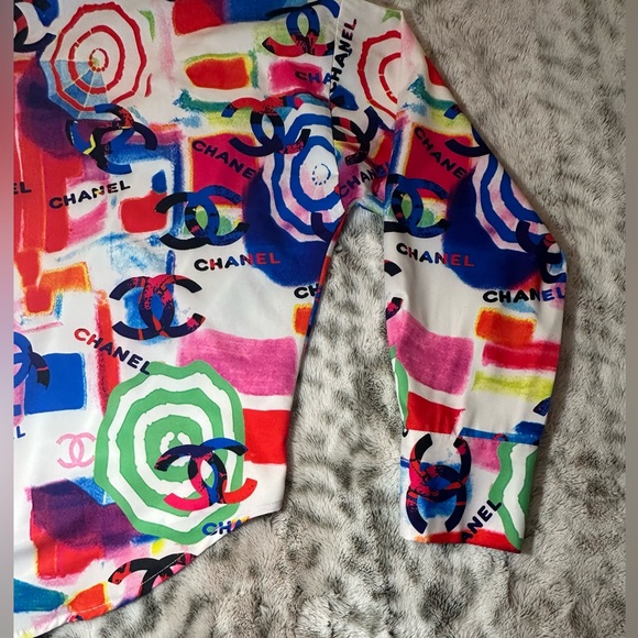 Chanel Colorful Logo Print Blouse - Picture 5 of 16